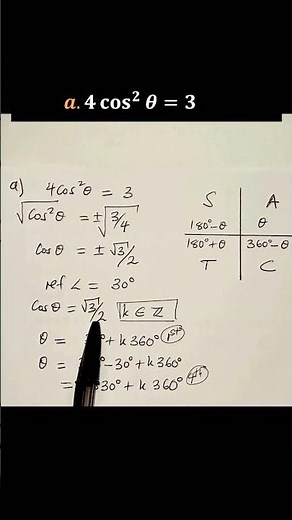 General solution for 4Cos^2x=3| Trigonometric equations| Grade 12 CAPS maths