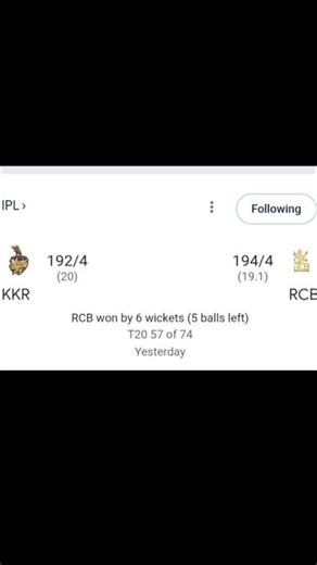 KKR VS RCB IPL MATCH UPDATE SCORE HIGHLIGHTS TODAY