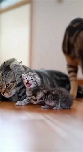 #cat #tabbycat #funnycat #catreaction #viralmoment #funnyvideo A Thai tabby cat lies down covering its ears, completely annoyed, while a tiny kitten screams loudly right next to its head. Made with AI | Thar Luang