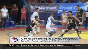Former PBA player Eloy Poligrates etched his name in the PBA D-League record books after exploding for 67 points in Marinerong Pilipino's rout of iWalk. *** Watch #SportsCenterPH every night at 9:30 PM on TV5 or via live stream on ESPN5's YouTube channel. | One Sports