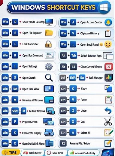 Windows Shortcut Keys You Must Know! 🚀💻 #short #windows #keyboardshortcuts
