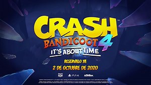 660K views · 13K reactions | Han pasado más de dos décadas desde la última aventura original de Crash. ¡Es hora de volver a brincar y girar! Crash Bandicoot 4: It’s About Time llegará a PS4 el 2 de octubre. play.st/3hP7J15 | PlayStation | Facebook