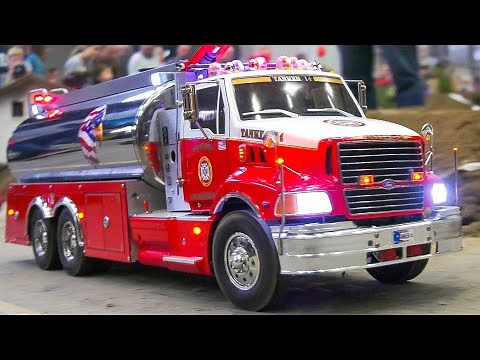 MEGA RC FIRE TRUCKS IN COLLECTION!! RC SAN FRANCISCO FIRE TRUCKS, RC MODEL FIRE RESCUE ACTION