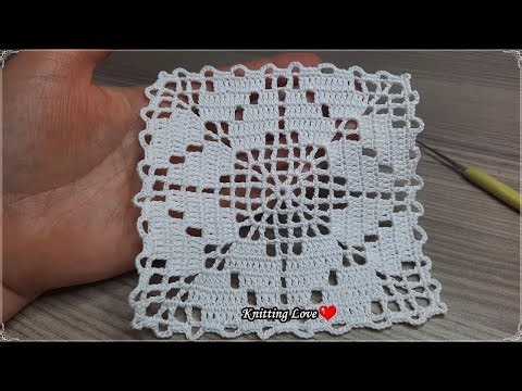 WOW! Super Easy Crochet Filet Square Motif 🌸 | Eye-Catching Lace Pattern for Beginners
