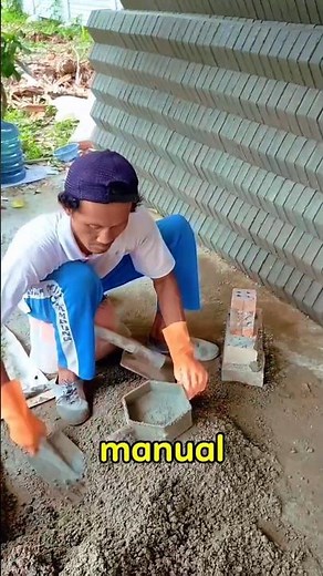 Manual Concrete Brick Making – From Mixing to Drying Process