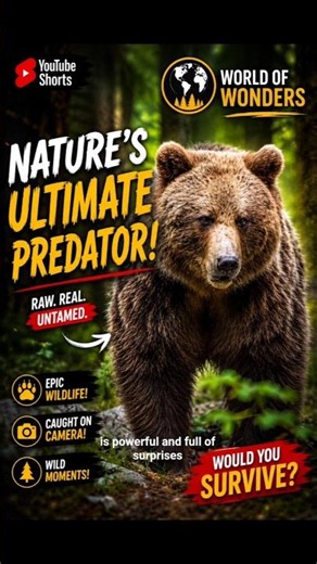 Would You Survive a Brown Bear Encounter? 🐻 | Amazing Bear Facts #shorts