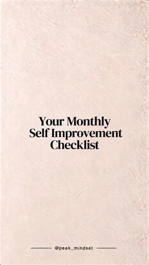 Your Monthly Self-Improvement Checklist | 20 Things to Do Every Month #shorts #selfimprovement