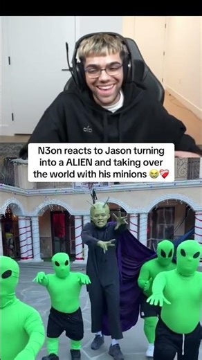 N3on reacts to Jason turning into a ALIEN 😭 #n3on #jasontheween #faze #viral #fyp