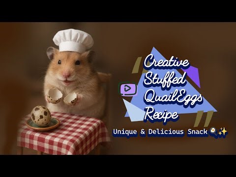 Hamster Chef: Creative Stuffed Quail Eggs Recipe | Unique & Delicious Snack 🍳✨”