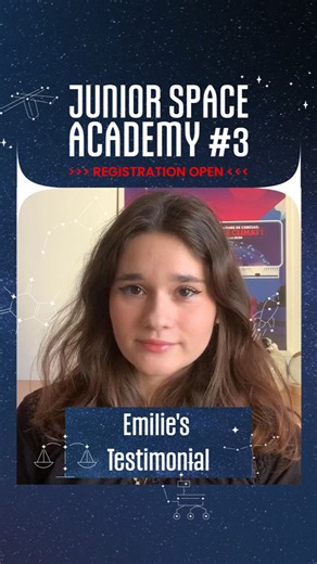 Académie Spatiale d'Île-de-France on Instagram: ""I already knew I wanted to work in the space industry. But now I’m sure of it!" 🛰️ Emilie, a law student, shares her Junior Space Academy journey: 🌍 Broad Vision: A multi-disciplinary look at the industry. 🩺 Niche Fields: Discovering fascinating areas like space medicine. 👥 Connections: Meeting future teammates and professionals. Her advice? "Don’t hesitate to participate!" 🚀 JSA #3: REGISTRATION IS OPEN! 🔗 Link in BIO to register! 🪐 🌍 🛰