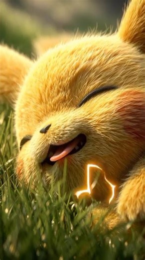 💛Cute Pikachu sleeping peacefully on green grass🌿#pokemonwallpaper #pokemon #pikachu #freewallpapers