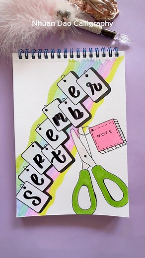 How to Design Your September Notebook Cover #frontpage #nhuandaocalligraphy | Nhuan Dao Calligraphy