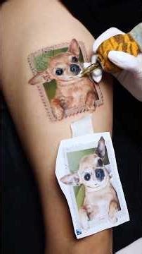 Dog Tattoo Ideas：Making a special design for this 21-year-old Chihuahua into a dog portrait stamp