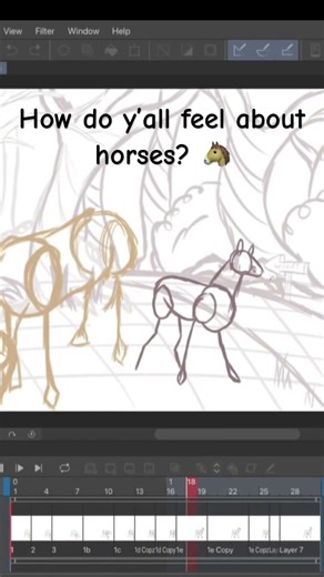 How do y’all feel about horses? 🐴 😁 #artistonyoutube #drawing #artwork #animation #animals #horse