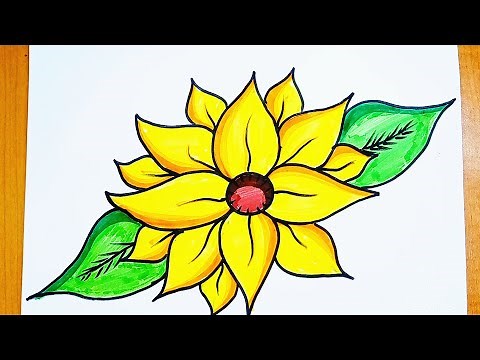 رسم وردة سهلة للأطفال بالخطوات . تعليم رسم الوردة . تعليم الرسم للأطفال. How to draw a Rose for Kids