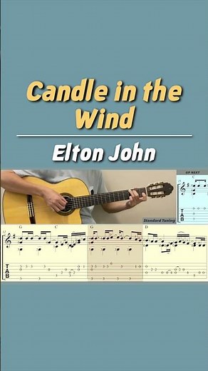 Candle in the Wind / Elton John (Guitar) #candleinthewind #guitartab #guitar #fingerstyleguitar