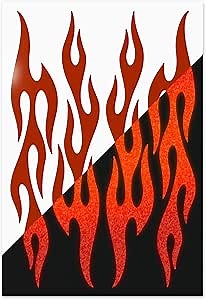 Reflective Decals Flames Set – Retro Fire Safety Sticker Kit – Flame Reflector Stickers - Seward Street Studios (Red)