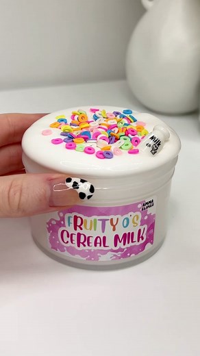 Thick and Glossy Fruity O's Cereal Milk Slime | Satisfying ASMR