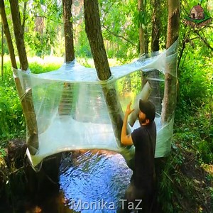 1.2M views · 10K reactions | Building an Amazing Shelter Over the Water with Plastic Wrap: Step-by-Step Guide #camper #survival #OutdoorLiving #camping #cabinlife #underground #AdventureTravel #bushcraft #snow #adventure #cabin #skills #outdoors #offgrid #jungle #bushcrafting #foryouシ | Monika TaZ | Facebook