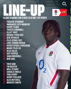 384K views · 2.4K reactions | Our team to face Argentina  England Senior Men's head coach Steve Borthwick has named his match day squad for our final Quilter Nations Series fixture  O2 | #WearTheRose | England Rugby | Facebook