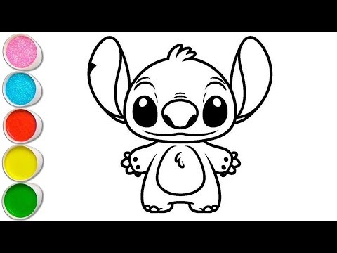 Draw and Color STITCH 👾❤️🧡💛💚💙💜 Drawings for Kids | Coloring Page 1M