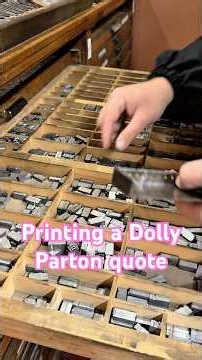 Typesetting and printing a quote by Dolly Parton in pink ink