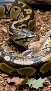 Giant Python Feeding on Rabbit | Natural Predation Documentary Warning: [Warning: Live Feeding Video] This content shows animals feeding naturally as part of nature. No harm, no encouragement of violence. Educational wildlife content. #PythonFeeding #RabbitFeeding #WildlifeDocumentary #NaturalPredation #EducationalContent #GlassSetup #ReptileWorld #NatureFeeding | Frog Feeding