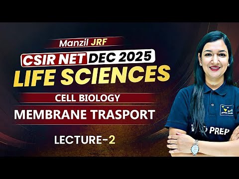 Membrane Transport Lecture 2 | Cell Biology | CSIR NET Life Sciences Dec 2025 Preparation