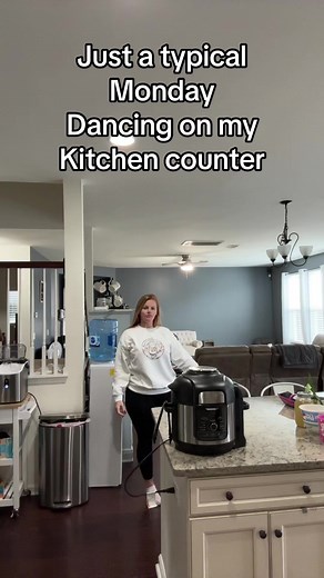 Featuring my full trashcan, air fryer and some dirty dishes! #dance #counter #kitchen #dancer ￼ | Lyndee Kinard