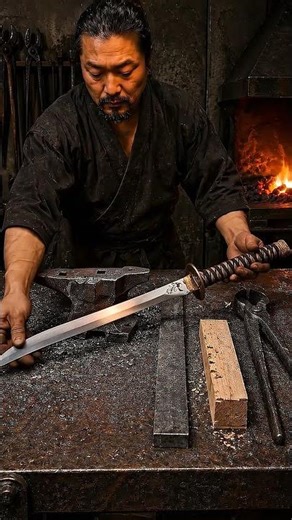 Forging a traditional Japanese Katana sword from scratch #compoundinterest #money #woodart