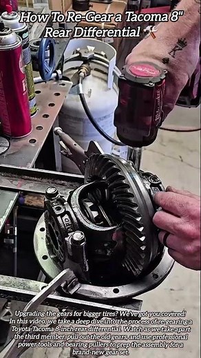 How To Re-Gear a Tacoma 8" Rear Differential 🛠️ #shorts #mechanic #automobile