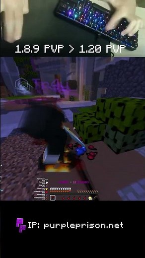 1.8.9 Axe PvP! IP: purpleprison.net #minecraft #pvp #gaming