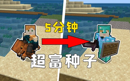 我的世界：5分钟速成，钻石套 下界合金剑，这个种子有点逆天