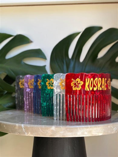 Talofa Samoa Jewelry Faux Carved Tortoise Shell Hawaiian Hair Engraved Side Comb - Etsy