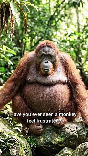 “A Powerful Moment: Orangutan Giving Birth in the Borneo Forest” #fyp #satwaliar #alamliar #animal #orangutan