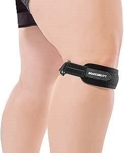 BraceAbility Patellar Tendon Support Strap - Knee Stabilizer Brace with Adjustable Band for Patella Tendonitis, Osgood Schlatter, Soccer, Basketball, Running, Jumper's Knee, Tennis, Volleyball (2XL)