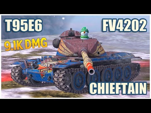 T95E6, Chieftain Mk. 6 & FV4202 • WoT Blitz Gameplay