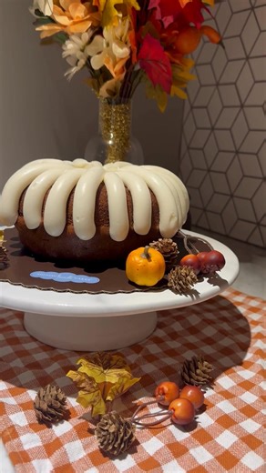 Fall in love with flavor all over again 🍂 Our Pumpkin Spice Bundt Cake is ready to catch you 😉 | Nothing Bundt Cakes