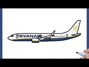 How to draw a Boeing 737 MAX Ryanair | Drawing B737 airplane easy