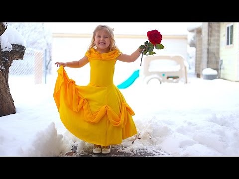 How To Make A Belle Disney Princess Dress For Little Girls From T-Shirts! Easy DIY!