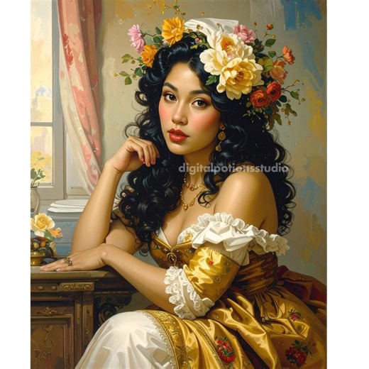 Ai-generated Woman Portrait – Printable Art, AI Art, Print Beauty Image, Colourful Floral Lifestyle Artwork (digital Download) - Etsy Canada