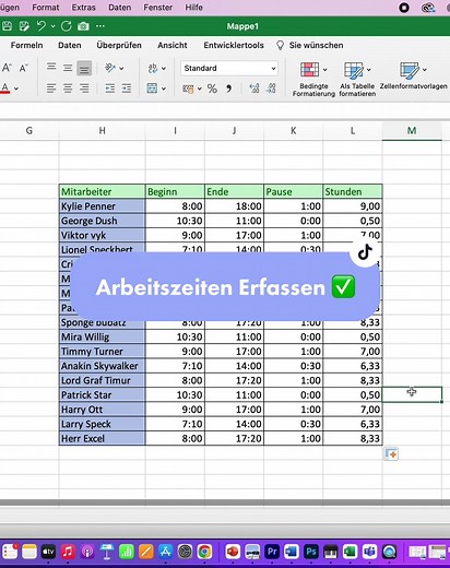 Arbeitszeiten bestimmen ✅ #excel #shindy #lernenmittiktok #viral #fypage #herrexcel #excel kurs