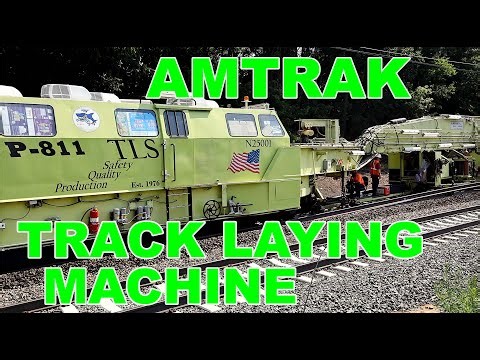 Gettin It Done: A Look at Amtrak P-811 MOW Track Laying System Crew Placing Concrete Ties