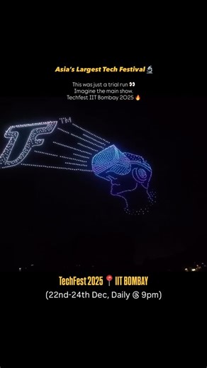 Prabhat on Instagram: "TechFest-2025📍IIT Bombay …..2 days to go…..Countdown begins ☠️ . . . . #iitbombay #techfest #droneshow #technology #innovation (Techfest IIT Bombay, Techfest 2025, Asia’s Largest Tech Festival, IIT Bombay Techfest, Techfest Drone Show, IITB Events, Techfest IITB 2025, Technology Festival India, Engineering Festival IIT, Techfest Trial Run, Drone Show IIT Bombay, Pokémon Drone Show, Innovation Festival India, Robotics Festival IIT, Future Tech India)"