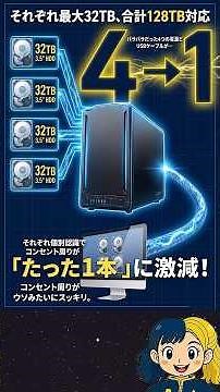 個別の外付けHDDだらけのデスク…これ1台で超スッキリ！