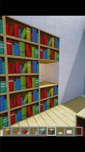 Secret Bookshelf Door Base in Minecraft #shorts