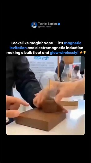 Floating Light Bulb Glows Without Wires 🤯 Magnetic Levitation & Induction! ⚡💡 This Floating Light Bulb Glows Without Wires — Magnetic Levitation Electromagnetic Induction Explained! 💡⚙️ Watch as science and design merge into something truly magical — a floating light bulb that levitates in mid-air using magnetic fields and wireless power transfer! ⚡ This mesmerizing invention showcases a perfect combination of magnetic levitation and electromagnetic induction — the same principles behind magl