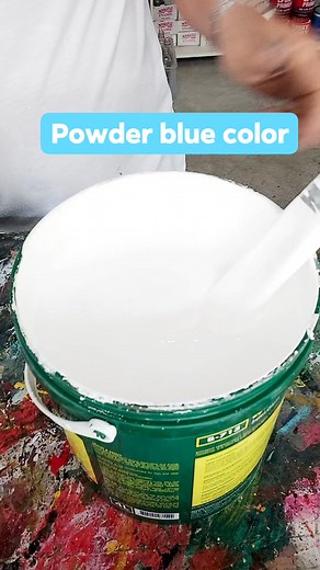 POWDER BLUE COLOR SEMI-GLOSS LATEX #white #thaloblue #black #color #paintmixing #fbpagesreels | Victor b Laureta
