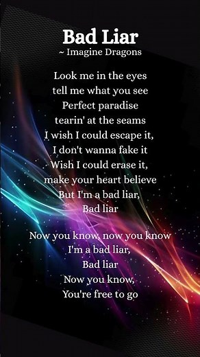 Bad Liar Lyrics | Imagine Dragons | You can lie to the world… but not to yourself 💔