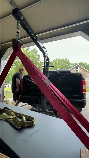 My hitch mounted engine hoist saves the day again #mechanic #engineering #tools